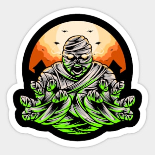 Scary Mummy Halloween Costume Sticker